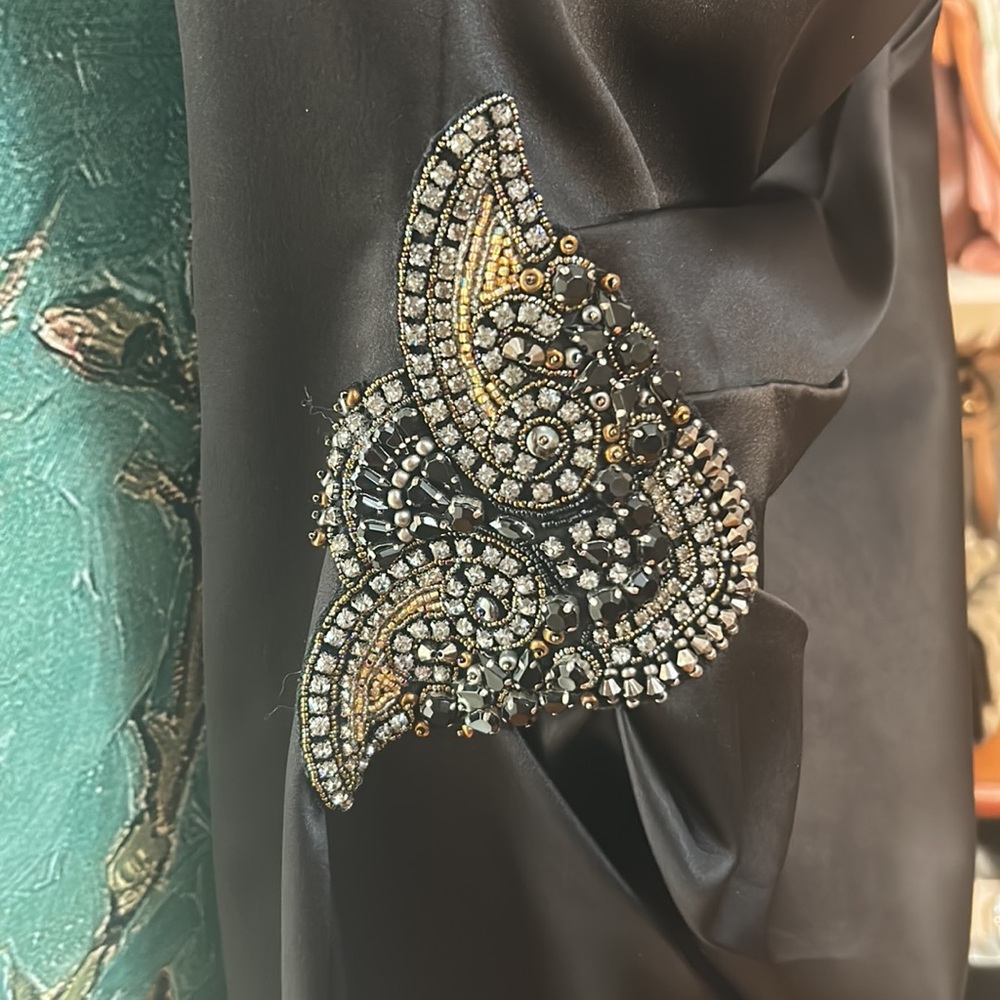 Eliza J black satan cocktail dress EUC SIZE 4 - Picture 3 of 7